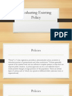 Evaluating Existing Policies (Edited)
