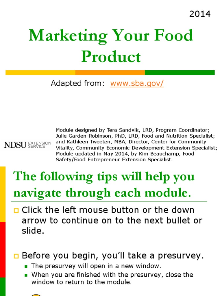 Marketing Your Food Product Adapted From PDF Market Segmentation