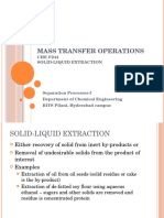 Mass Transfer Operations: CHE F244 Solid Liquid Extraction