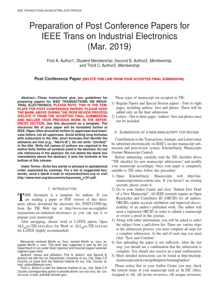 IEEE Post Conference Paper Guidelines | PDF | Citation | Note (Typography)