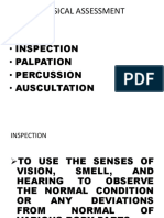 Physical Assessment Skills - : Inspection Palpation Percussion Auscultation