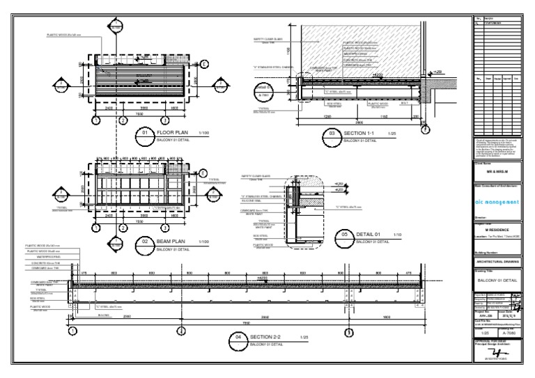 Floor Plan 01 Section 1-1 03: Detail 01 | PDF | Building Materials ...