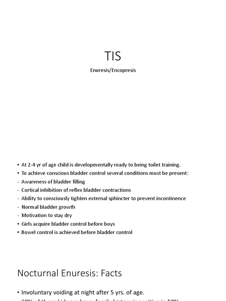 MRCPCH Enuresis PDF Urinary Incontinence Nocturnal Enuresis