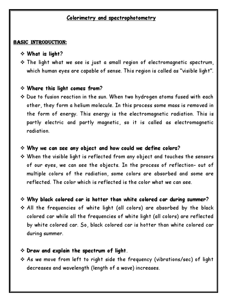 Measuring Color A Guide to Colorimetry, Spectrophotometry, and the