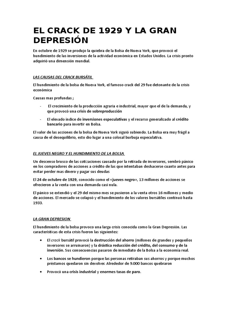Mapa Conceptual de la Crisis de 1929 | PDF | Alemania nazi | Fascismo