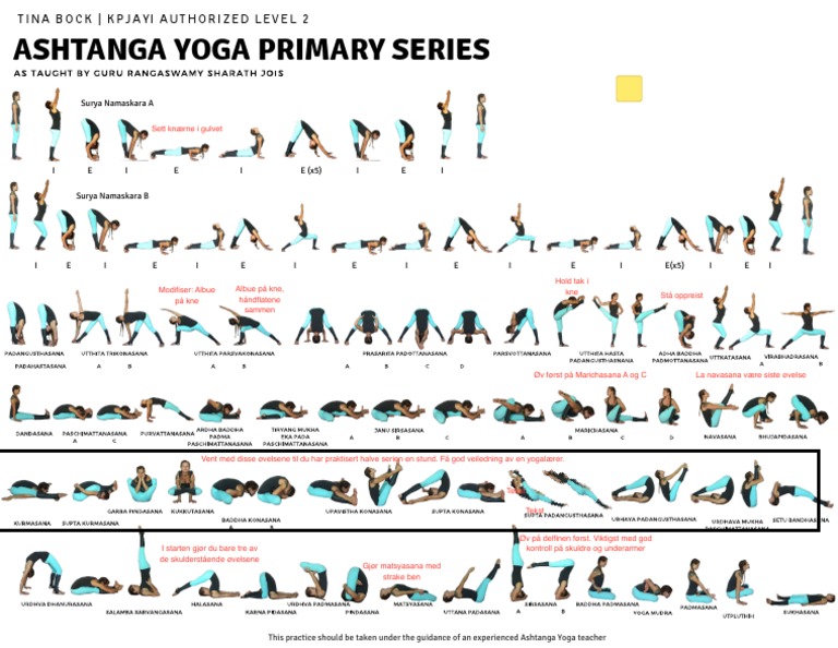 Ashtanga Yoga Primary Series Asana Chart 1 | PDF