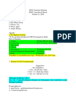 Agenda Catechist Meeting