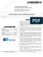 Prova Assistente em Administração UFPB 2019