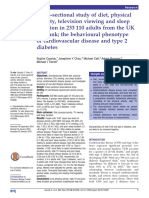 1 - Cross-sectional Study of Diet, Physical Activity, Television Viewing and Sleep Duration in 233 110 Adults From the UK Biobank; The Behavioural Phenotype of Cardiovascular Disease and Type 2 Diabetes-1