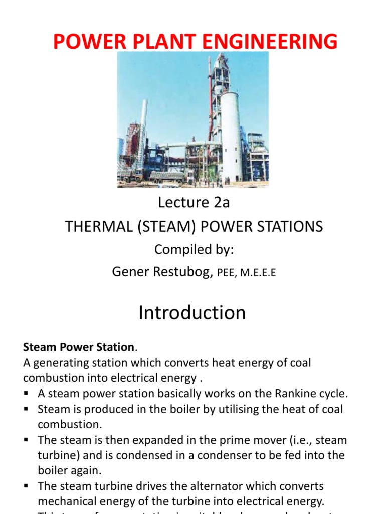 Lec2a - Thermal Generating Stations PDF | PDF | Power Station | Coal