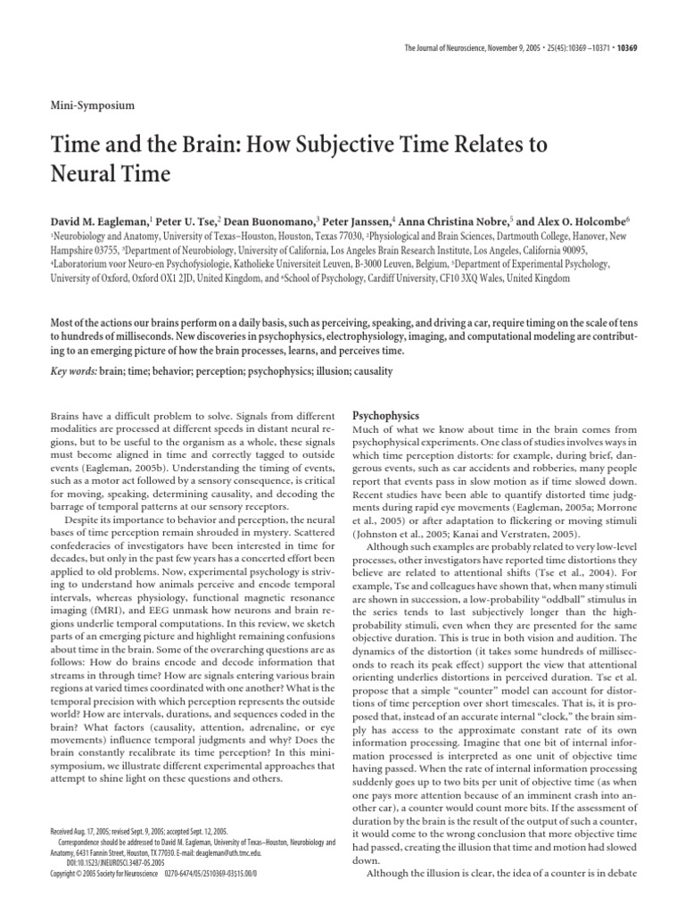Full PDF | PDF | Time Perception | Perception