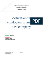 Motivation The Employees in Middle Size Company: Al Buraimi University College Business Department Graduation Project