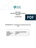 Organic Chemistry Laboratory I BSK1402 Lab Report: Name Fathul Aiman Bin Fahmi Matrix No. Sa18094 Section 02 Date