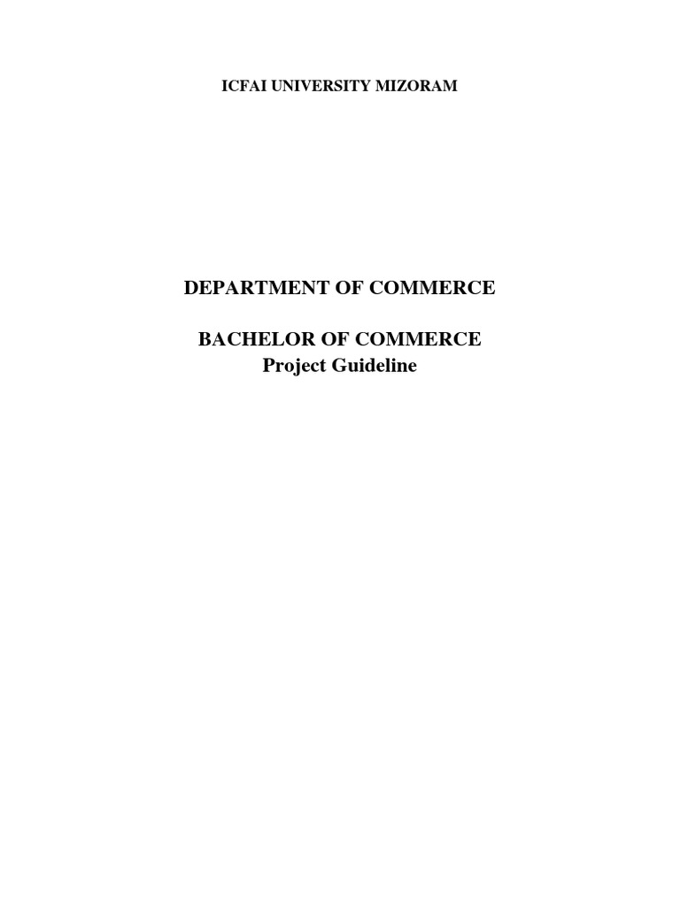 Bachelor of Commerce Project Guidelines | PDF | Business | Finance ...