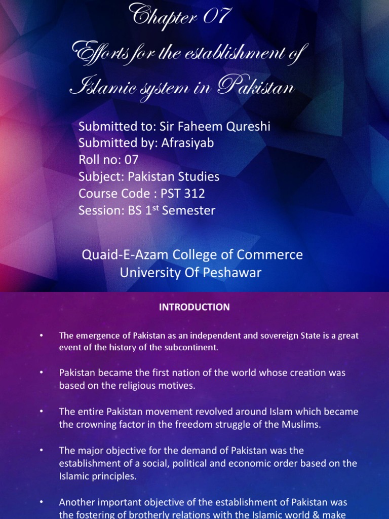 Efforts For The Establishment of Islamic System in Pakistan | PDF ...