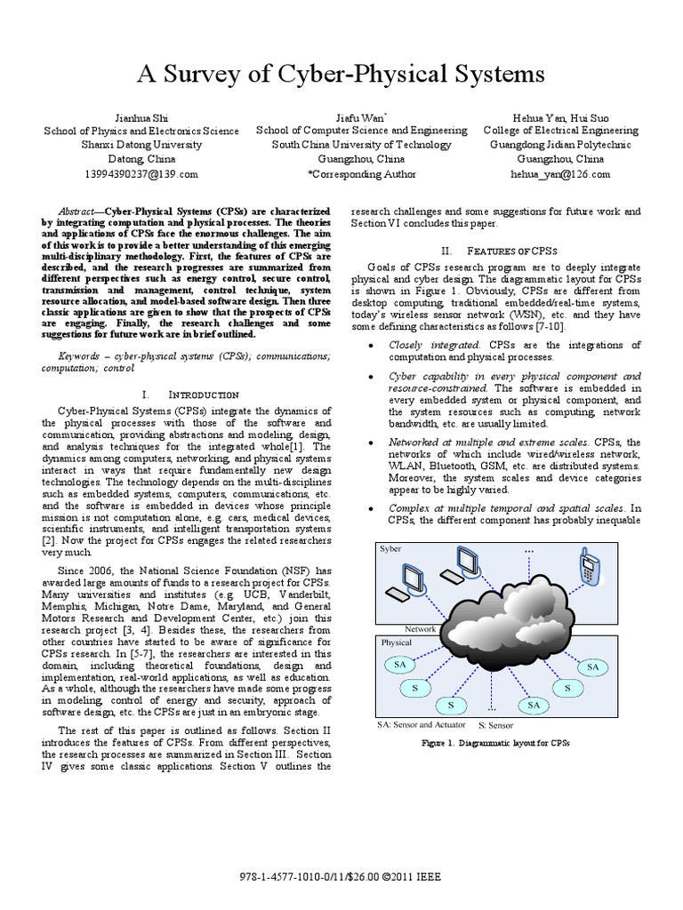 A Survey of Cyber-Physical Systems | PDF | System | Computer Network
