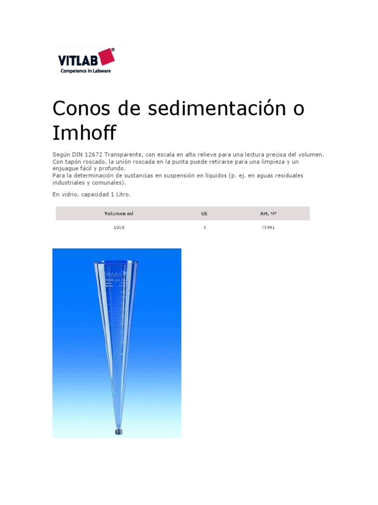 Cono de Sedimentación Imhoff | PDF