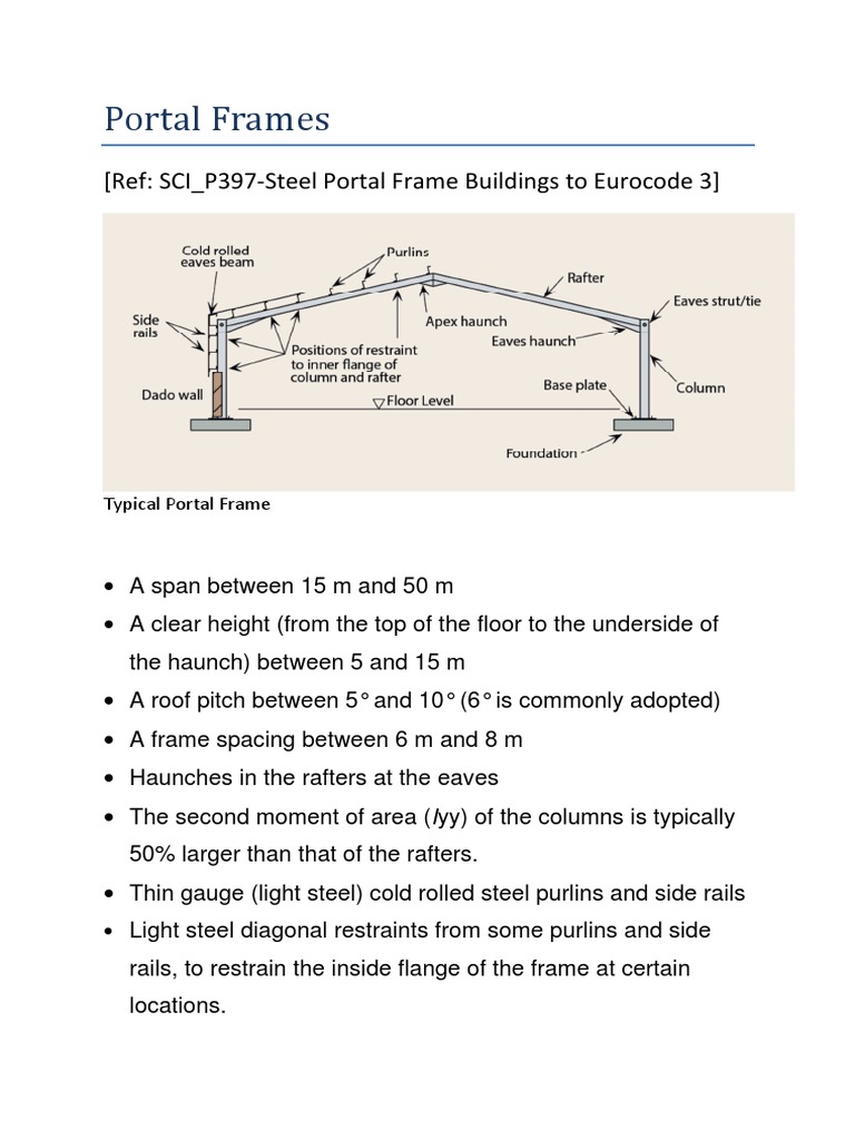 Portal Frames Pdf Framing Construction Engineering