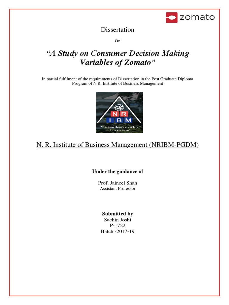 A Project Report On Zomato | PDF | Business