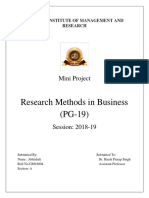 Research Methods in Business (PG-19) : Mini Project