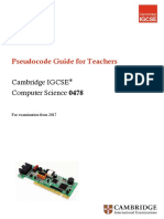 Pseudocode Guide For Teachers (IGCSE Computer Science