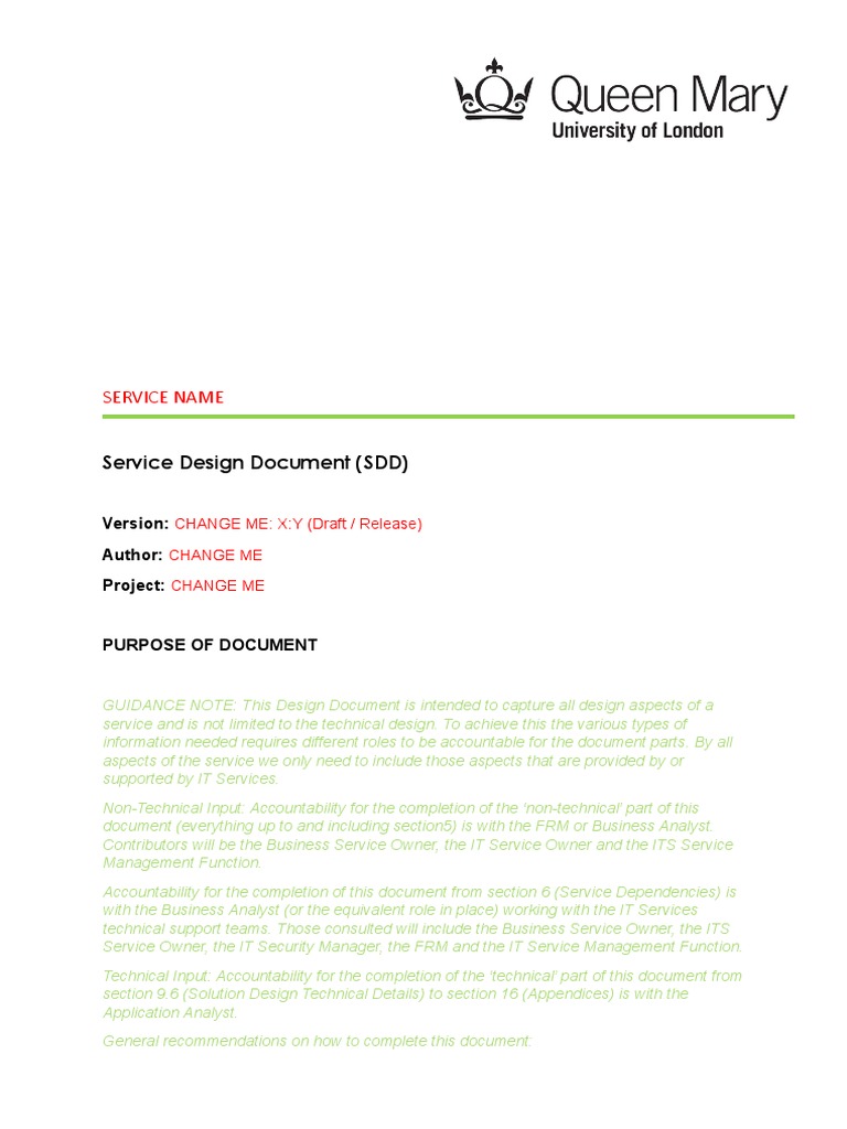 Service Name: Service Design Document (SDD) | PDF | Active Directory ...