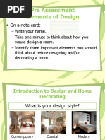 Pre Assessment Elements of Design: - On A Note Card