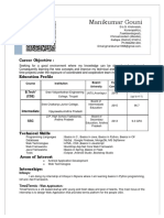 2019LatestResume Manikumar PDF