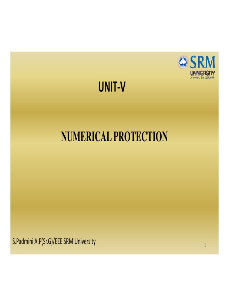 Unit V Unit V: Numerical Protection | PDF | Algorithms | Telecommunications