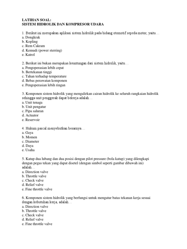Soal Pneumatik Dan Hidrolik Pdf
