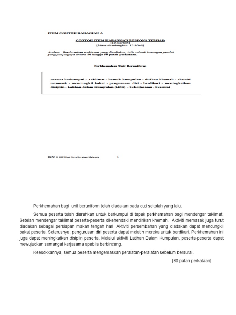 Contoh Krgn Pendek Pt3 2019 Pdf