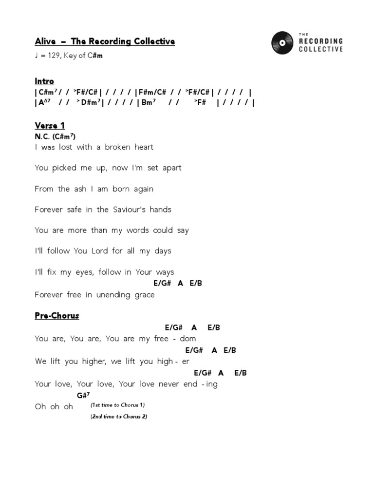 Alive Song Structure Song Forms