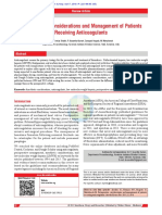 Perioperative Considerations and Management of Patients Receiving Anticoagulants