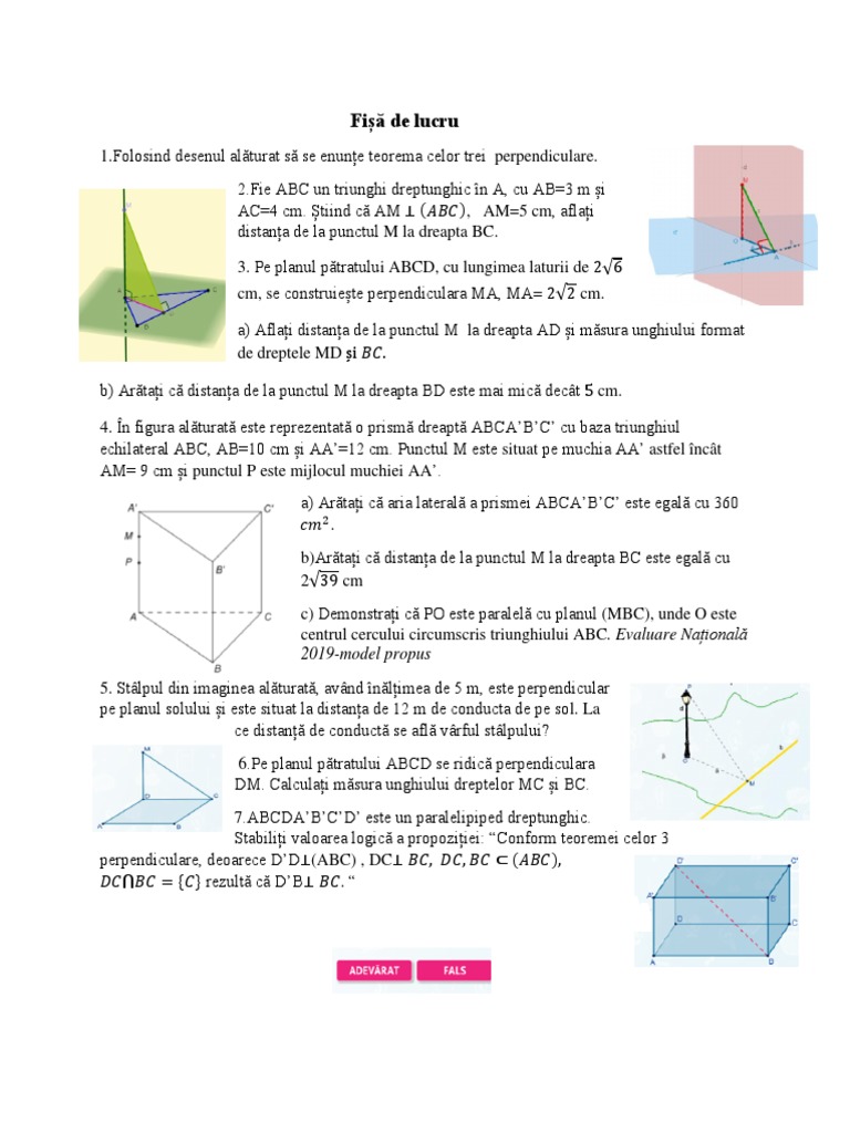 gasoline Spit out Method 0 Teorema Celor Trei Perpendicularefisa de Lucru | PDF
