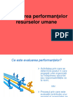 Evaluarea Performantelor Resurselor Umane