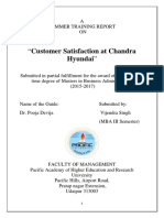 Customer Satisfaction Report on Chandra Hyundai