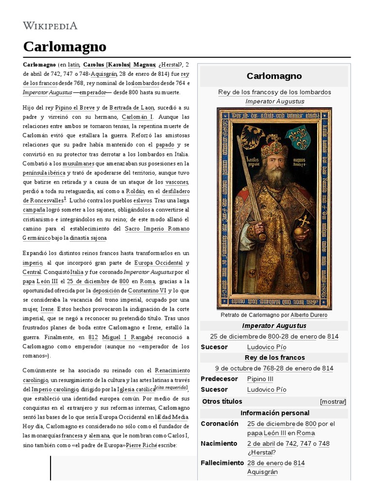 Captulares - Carlos Magno PDF, PDF, Carlomagno