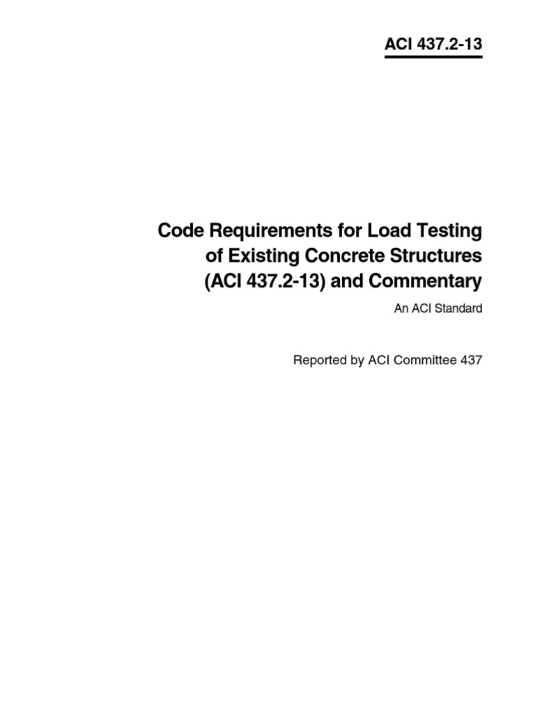 Aci 4372 13 Code Requirements For Load Testing of 4372 13 Code ...