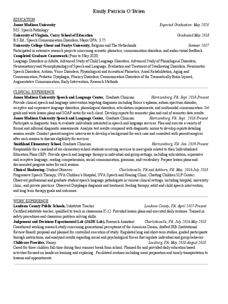 Emily Obrien Resume Portfolio - 1718947435