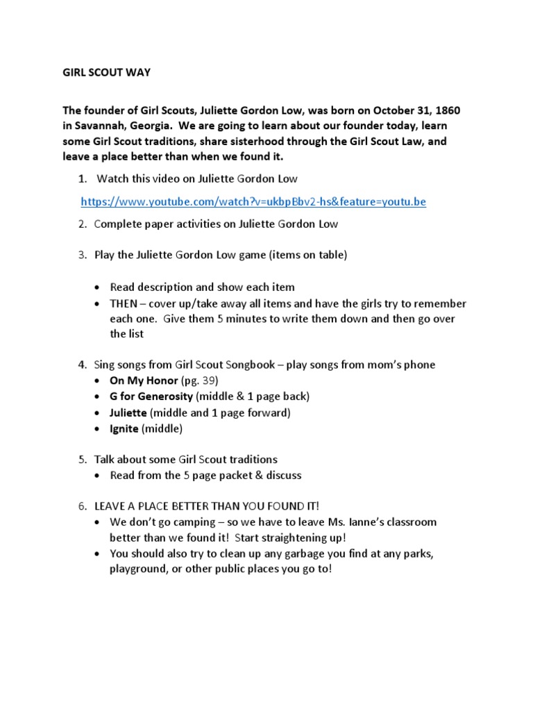 Step by Step - Girl Scout Way | PDF