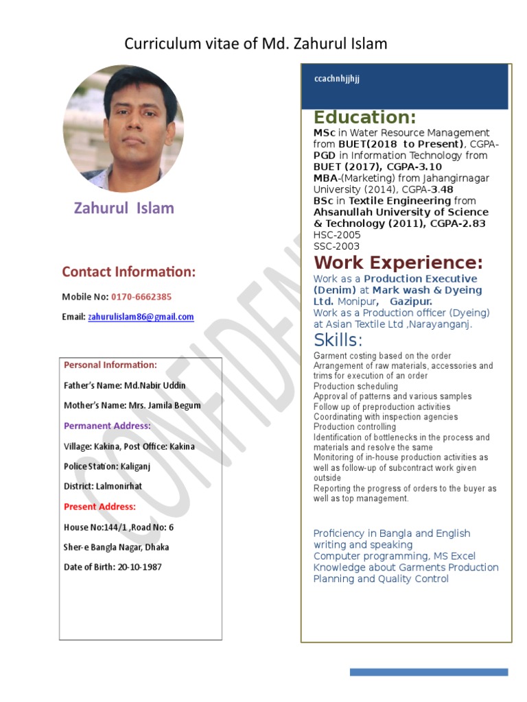 Update Cv Pdf Pdf Science And Technology Clothing