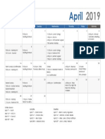 April Calendar 2019