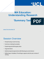 MA Education: Understanding Research Summary Task': November 28