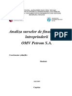 Analiza Surselor de Finanțare Ale Întreprinderii OMV Petrom S.A
