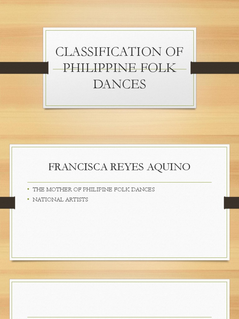 Classification of Philippine Folk Dances PDF