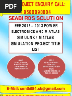 IEEE 2012 Matlab Simulink Power Electronics Projects (Hosur, BanGalore, Mysore, ManGalore, Karnataka)