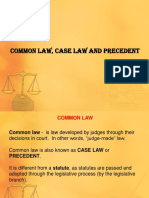 Common Law, Case Law and Precedent