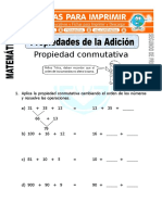 Ficha de Propiedades de La Suma para Segundo de Primaria