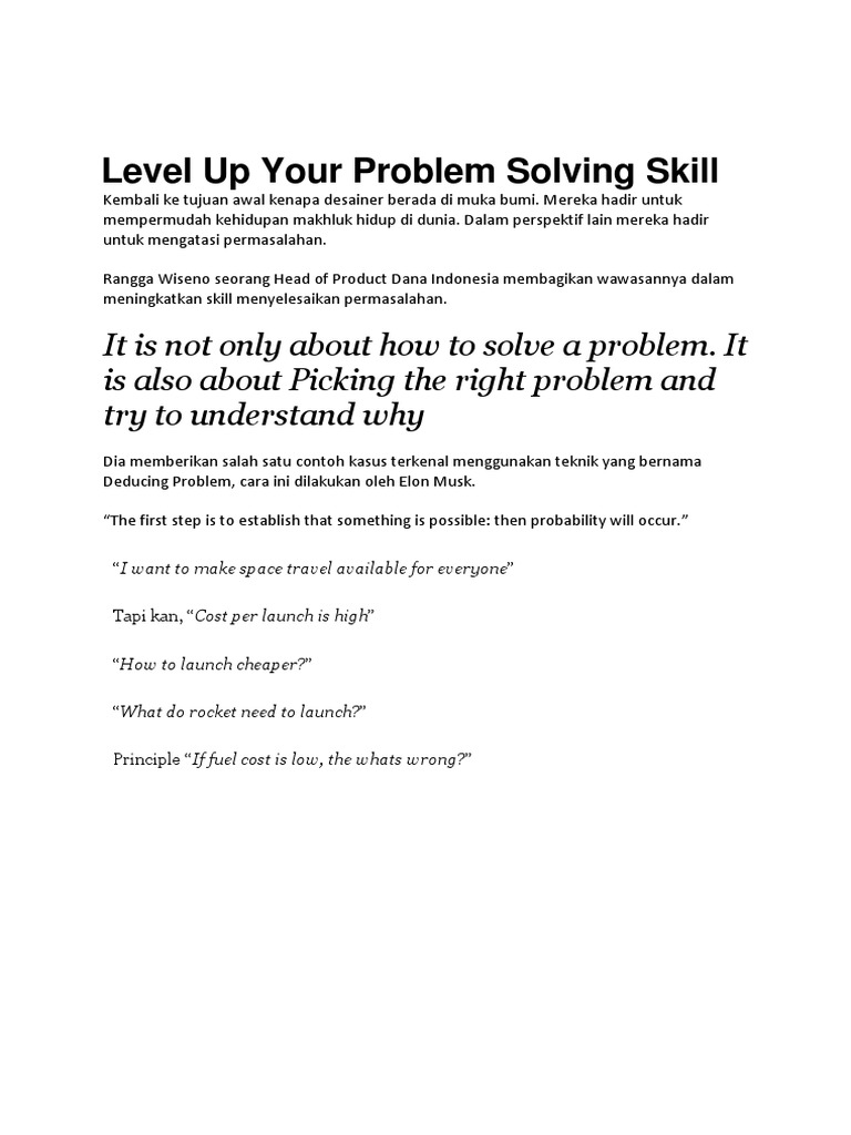 Enhance Your Problem Solving Skills | PDF