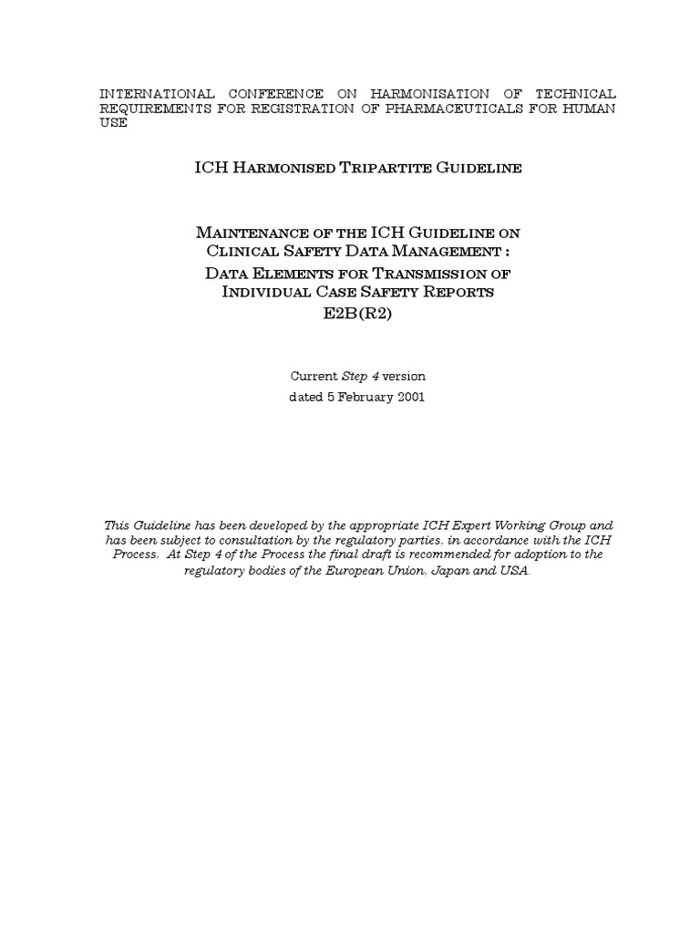 08 E2B R2 Guideline | PDF | Pharmacovigilance | Medicine